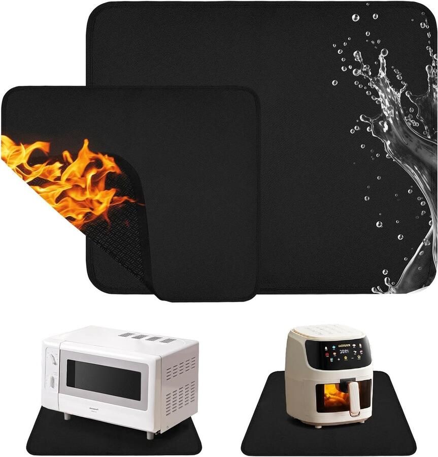 Set van 2 Vuurvaste Onderzetters en Warmtebeschermende Matten voor Grill en Oven 64 x 50 cm + 38 x 46 cm Hittebestendig en Veilig Gebruik - Foto 1