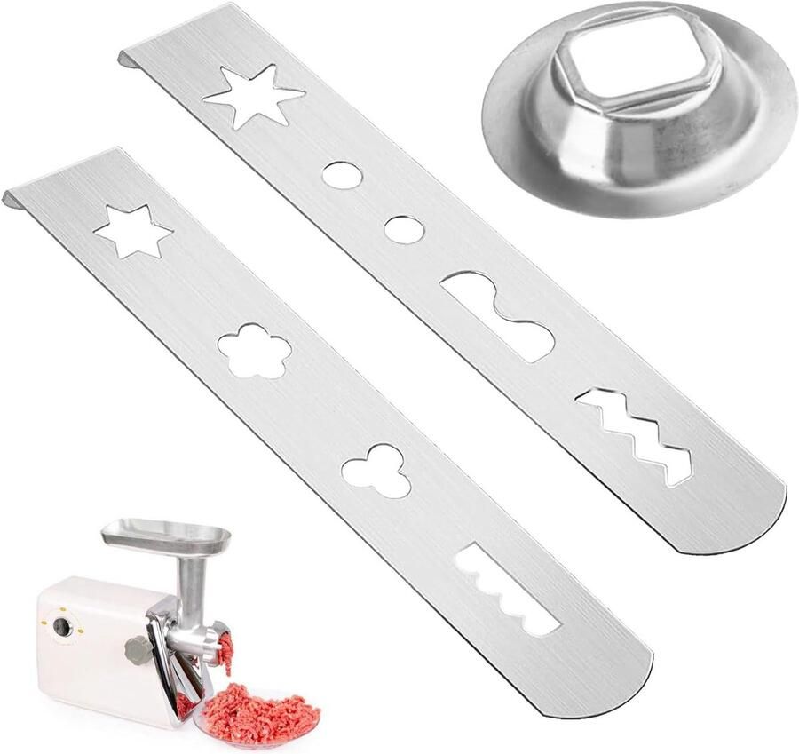 Set van 3 bakaccessoires chopper diameter 68 mm universele vleesmolen mallen 8 roestvrijstalen koekjesmallen compatibel met MUM4 MUM5