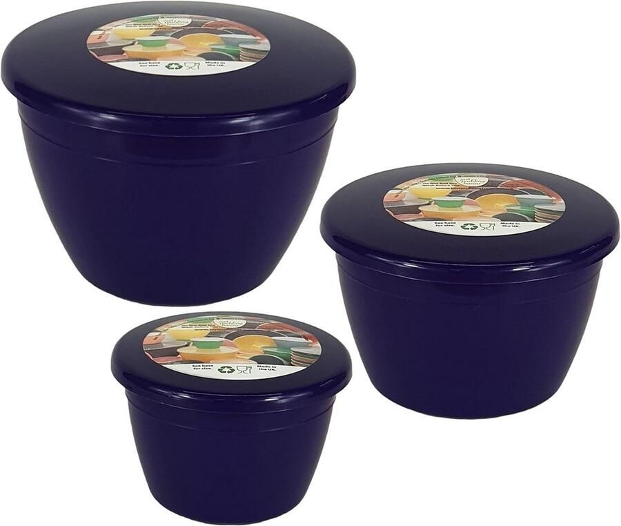 Set van 3 Gestoomde Puddingkommen met Deksel Verschillende Maten Hittebestendig Plastic