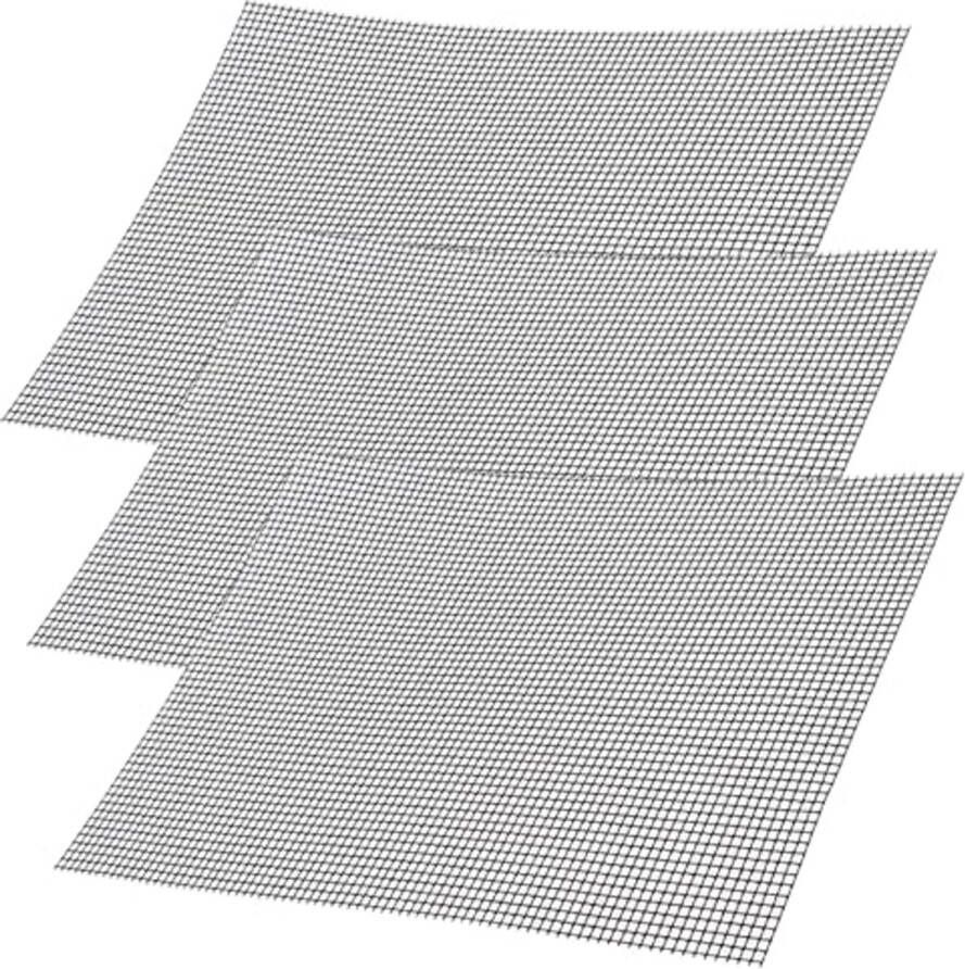 Set van 3 Herbruikbare Grillmatten Antiaanbak Warmtebestendig 42 x 36 cm Voor Gas- en Houtskoolgrills Oven en Airfryer