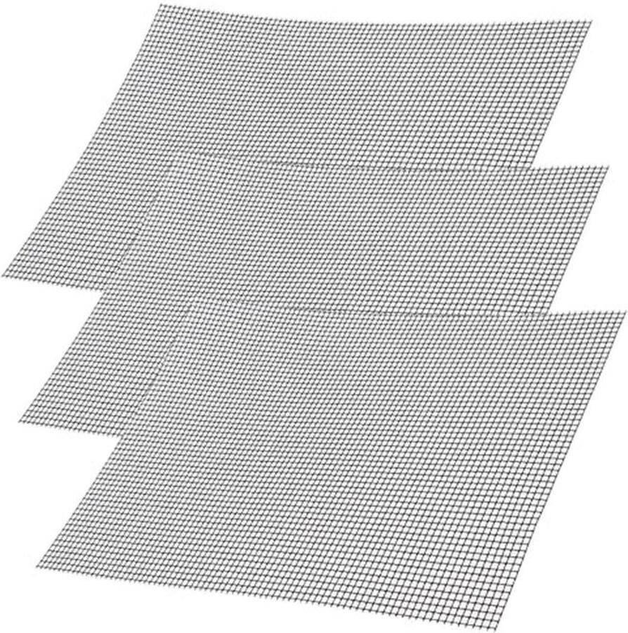 Set van 3 Herbruikbare Grillmatten Antiaanbak Warmtebestendig 42 x 36 cm Voor Gas- en Houtskoolgrills Oven en Airfryer