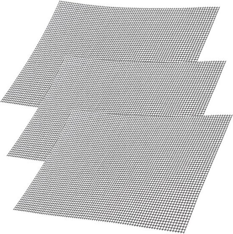 Set van 3 Herbruikbare Grillmatten Antiaanbak Warmtebestendig 42 x 36 cm Voor Gas- en Houtskoolgrills Oven en Airfryer