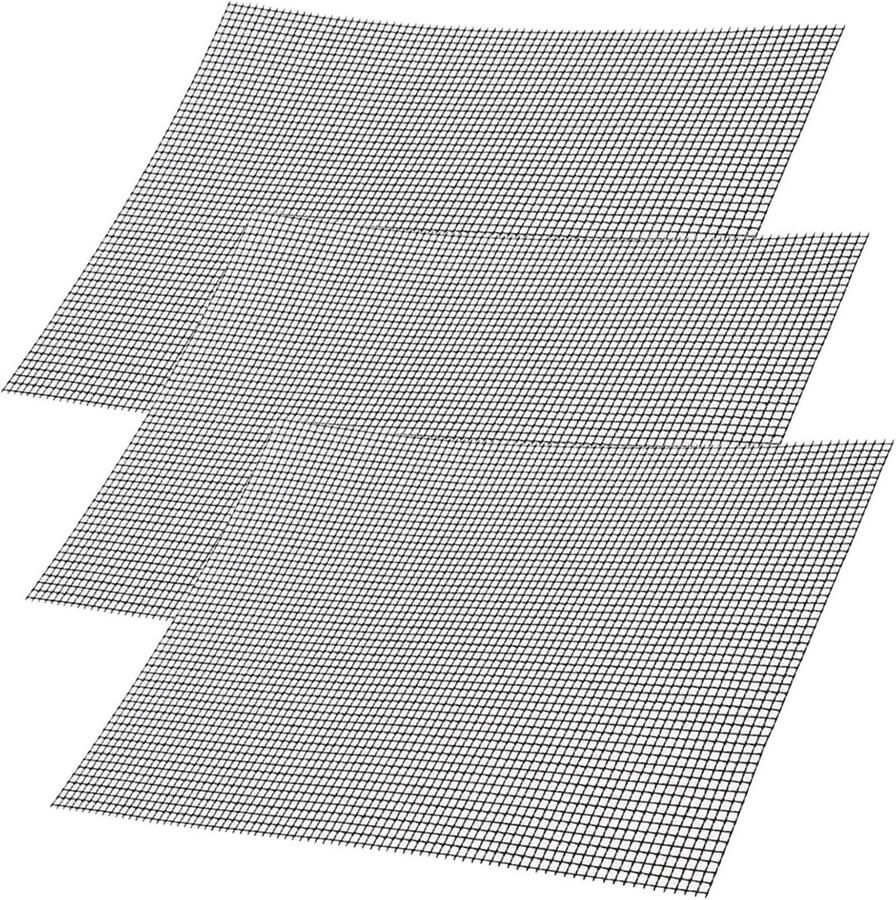 Set van 3 Herbruikbare Grillmatten Antiaanbak Warmtebestendig 42 x 36 cm Voor Gas- en Houtskoolgrills Oven en Airfryer