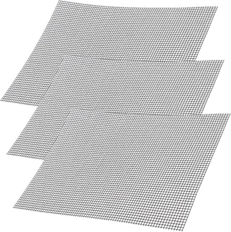 Set van 3 Herbruikbare Grillmatten Antiaanbak Warmtebestendig 42 x 36 cm Voor Gas- en Houtskoolgrills Oven en Airfryer