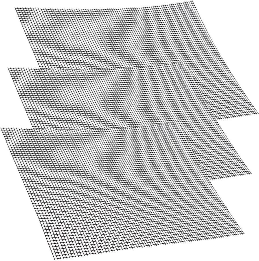 Set van 3 Herbruikbare Grillmatten met Antiaanbaklaag 42 x 36 cm Voor Gas- Houtskool- en Elektrische Grill BBQ Accessoires en Koken