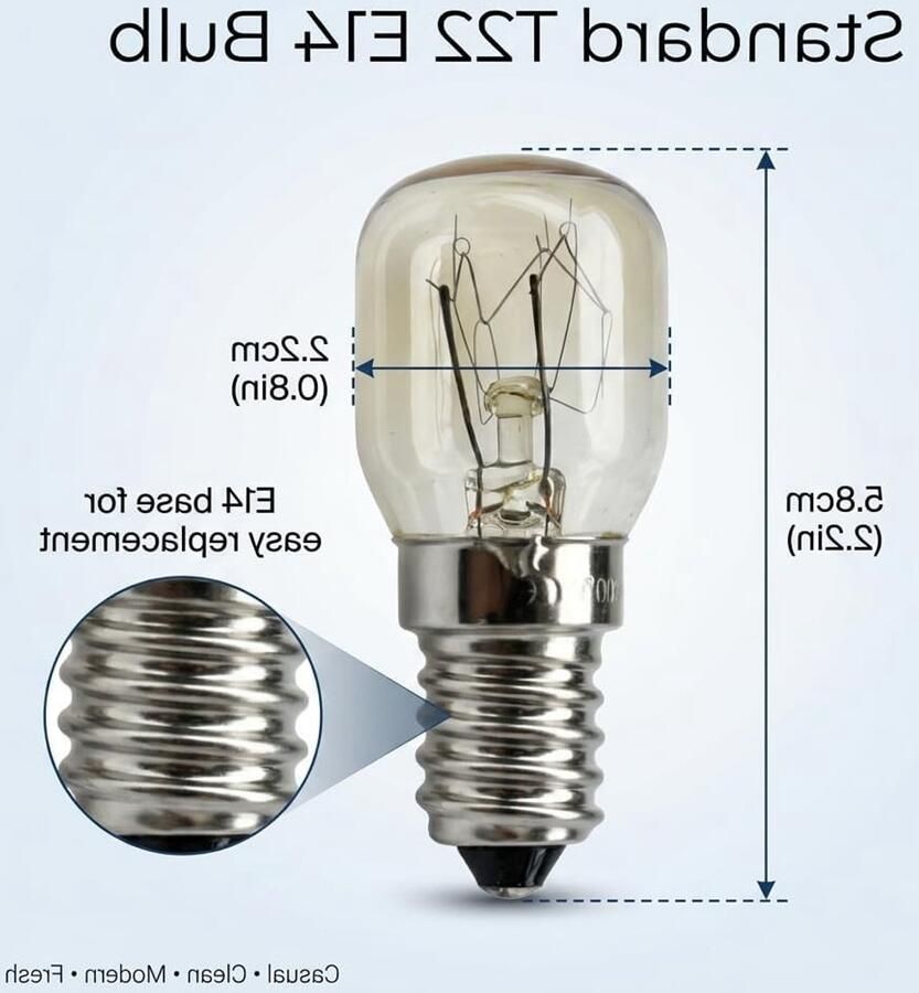 Set van 3 Hittebestendige E14 25W Ovenlampen tot 300°C – Warm Wit 2700K voor Ovens Magnetrons en Koelkasten – Lange Levensduur en Zilveren Schroeffitting