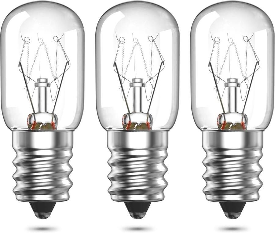 Set van 3 Hittebestendige Ovenlampen E14 25W 300°C Warm Wit Licht voor Oven Koelkast en Zoutlamp
