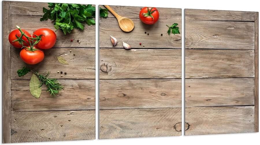 Set van 3 Houten Look Afdekplaten voor Keramische Kookplaat Hittebestendige Glasplaat & Spatbescherming 30x52 cm