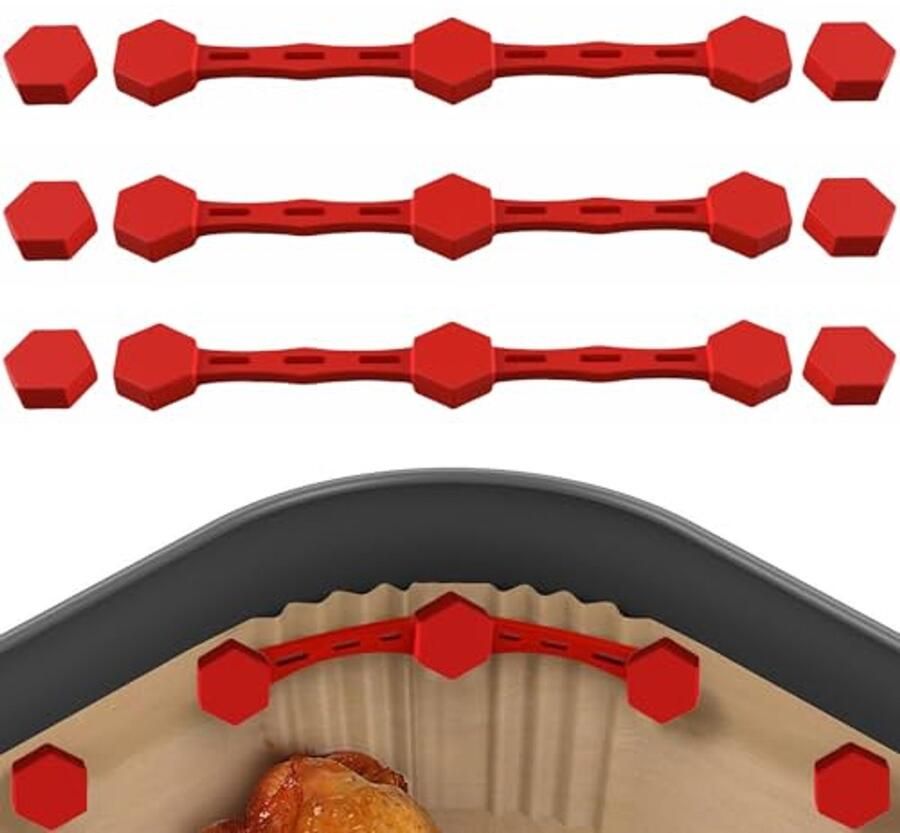 Set van 3 magnetische siliconen gespen voor airfryer Houd bakpapier stevig vast