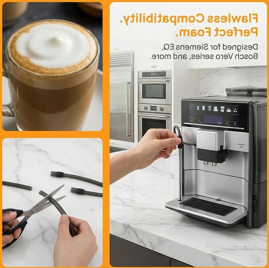 Set van 3 Melkslangen Geschikt voor Siemens EQ6 Series en Bosch VeroAroma Voedselveilig Vervangingsonderdelen voor Volautomatische Koffiemachines