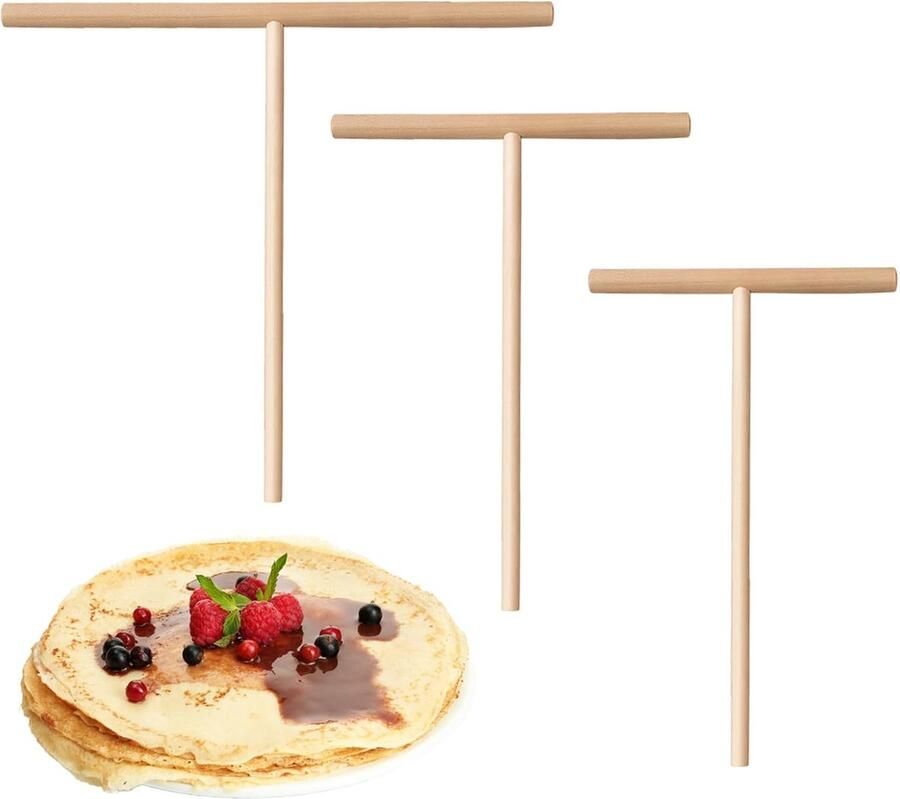 Set van 3 pannenkoekenverdelers van beukenhout 9 12 18 cm deegscheider verdeelde pannenkoeken en palathham zeer fijn