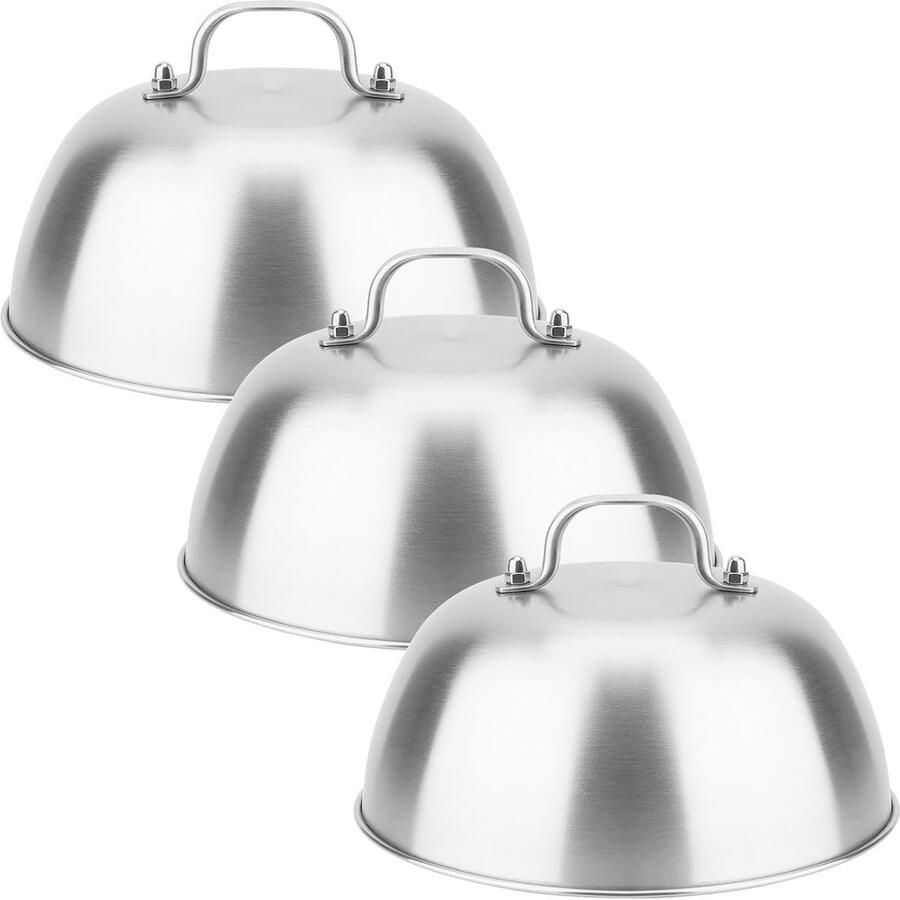 Set van 3 RVS Smeltkappen voor Burgers en Grillen (16cm)