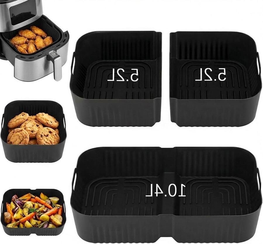 Set van 3 Siliconen Air Fryer Accessoires Geschikt voor 10.4L en 10L Frituurpannen BPA-vrij en Extra Hoog Ideaal voor Bakken en Koken