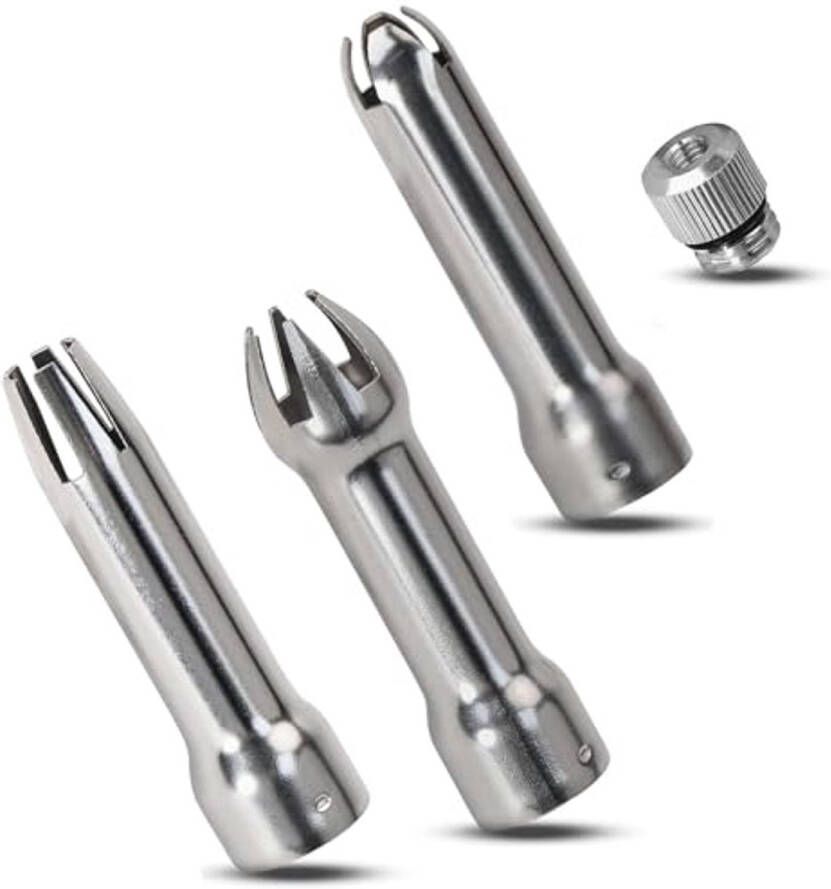 Set van 3 slagroomdispensers en roestvrijstalen spuitmonden voor room crèmes en desserts
