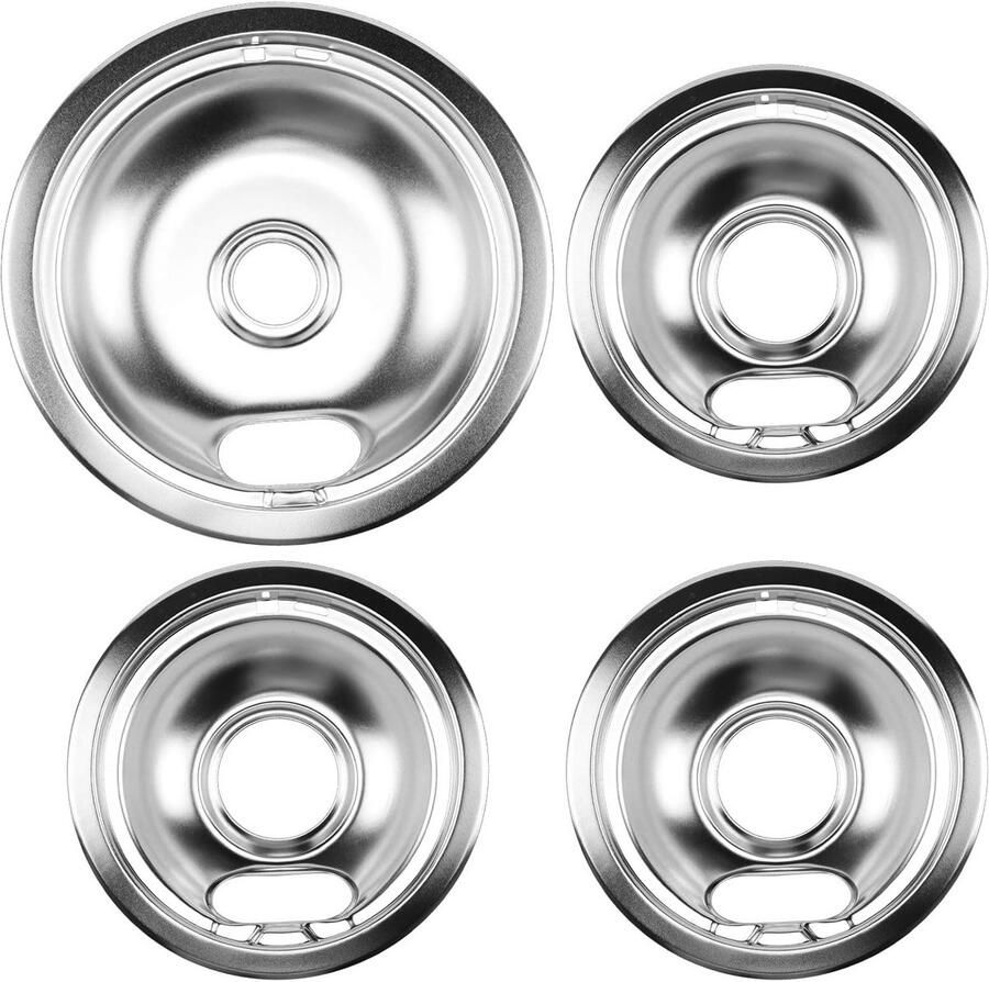 Set van 3 Universele Lekbakken voor Elektrische Kookplaten Chroom 1x 20 3 cm en 2x 15 2 cm