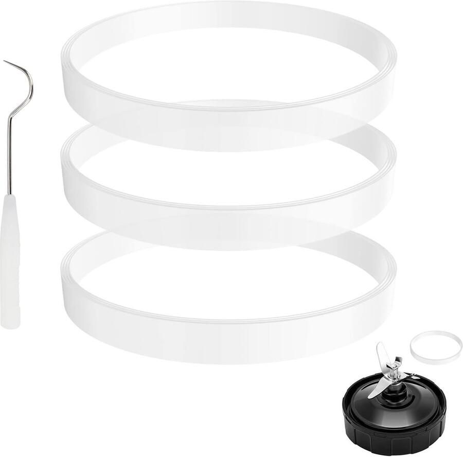 Set van 3 vervangende rubberen pakkingen voor de witte afdichtingsringen Geschikt voor Nutri Ninja blender geschikt voor CT680 BL456-30 BL480 BL681A BL682 (pakkingen van 3 94 inch)