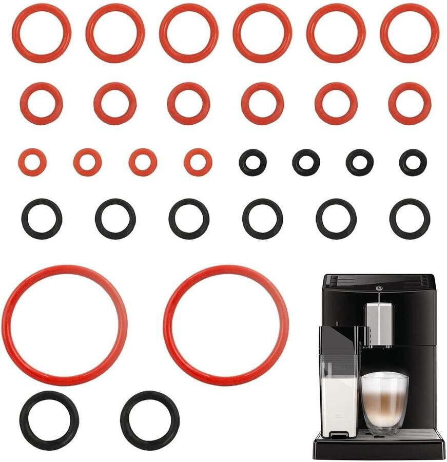 Set van 30 O-ringen voor koffiezetapparaten afdichtingen voor de koffiezetgroep ondersteuning voor ventielen en stoomventielen ideaal voor onderhoud en vervanging