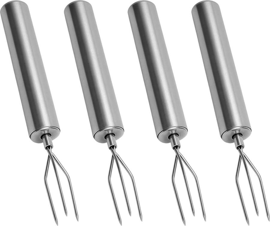 Set van 4 aardappelvorken van roestvrij staal 430 herbruikbaar vleesvorken (14 5 cm) voor schillen grill en camping milieuvriendelijk en vaatwasmachinebestendig