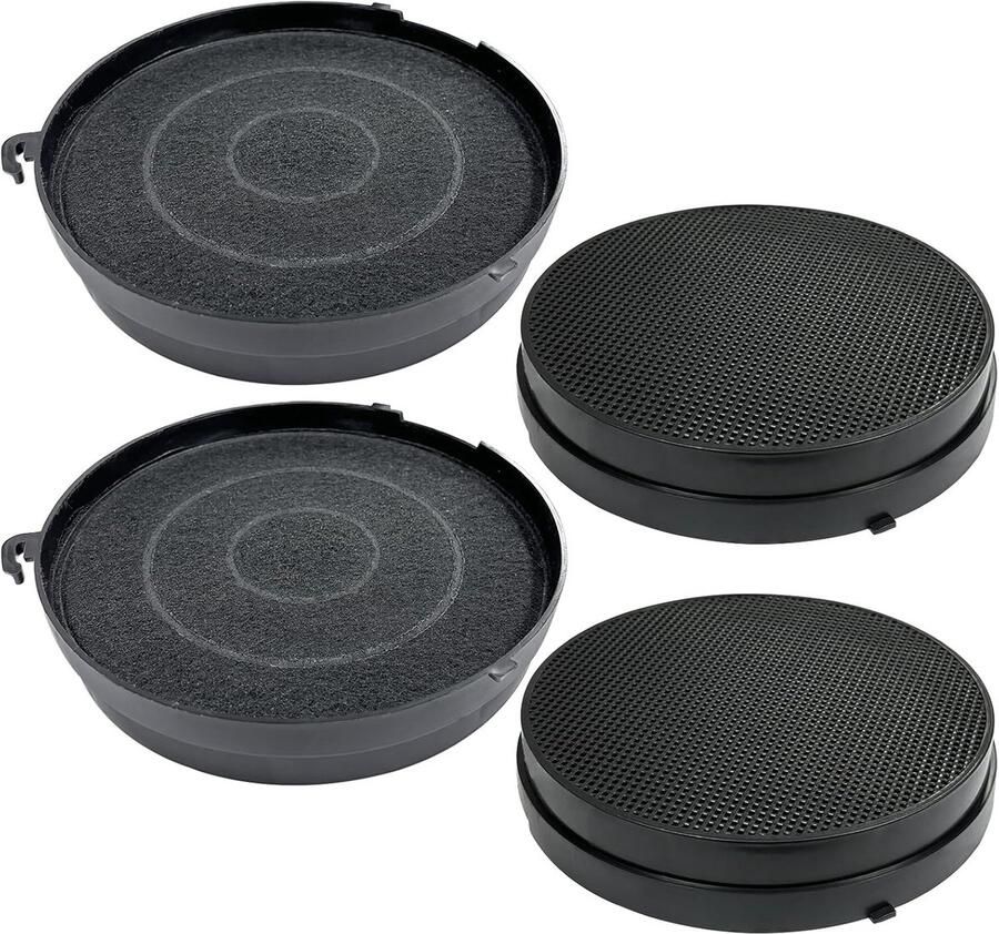 Set van 4 Actieve Koolstoffilters voor Afzuigkappen Vervangingsfilters Type 6 en Type C Diameter 168 mm