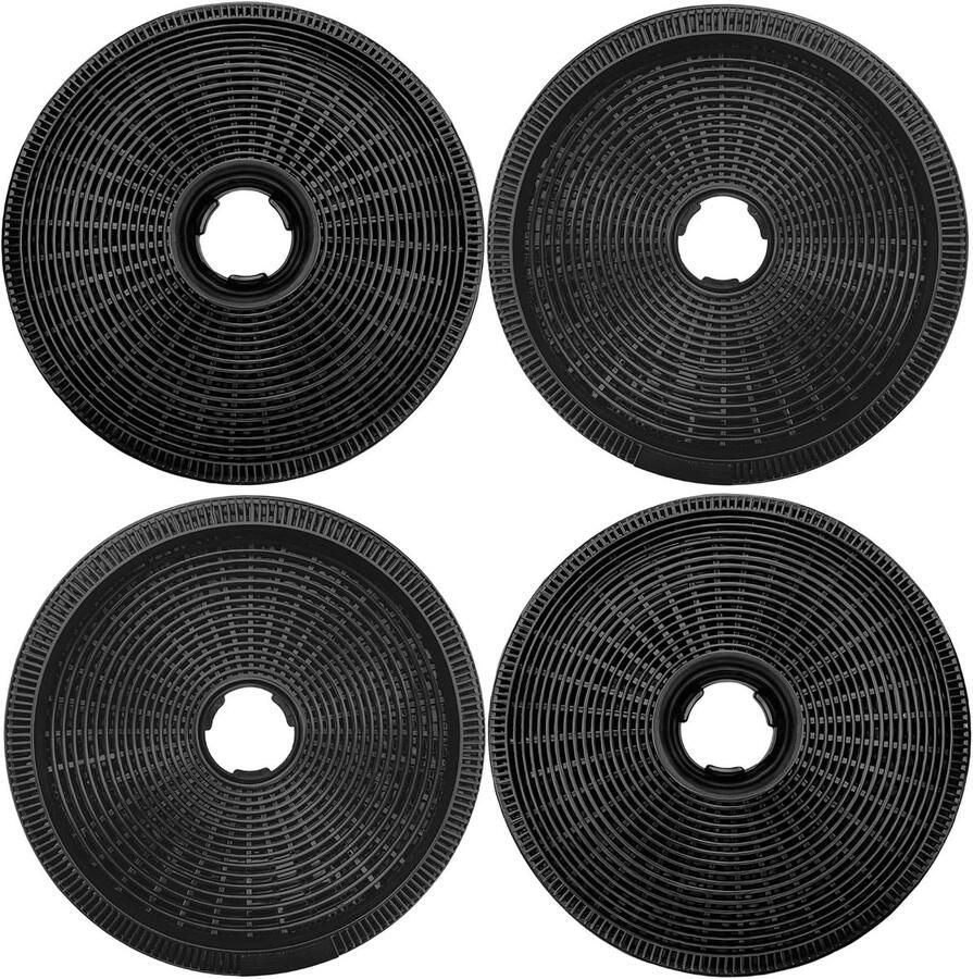 Set van 4 actieve koolstoffilters voor afzuigkappen vervangingsfilters voor optimale luchtkwaliteit en geurabsorptie