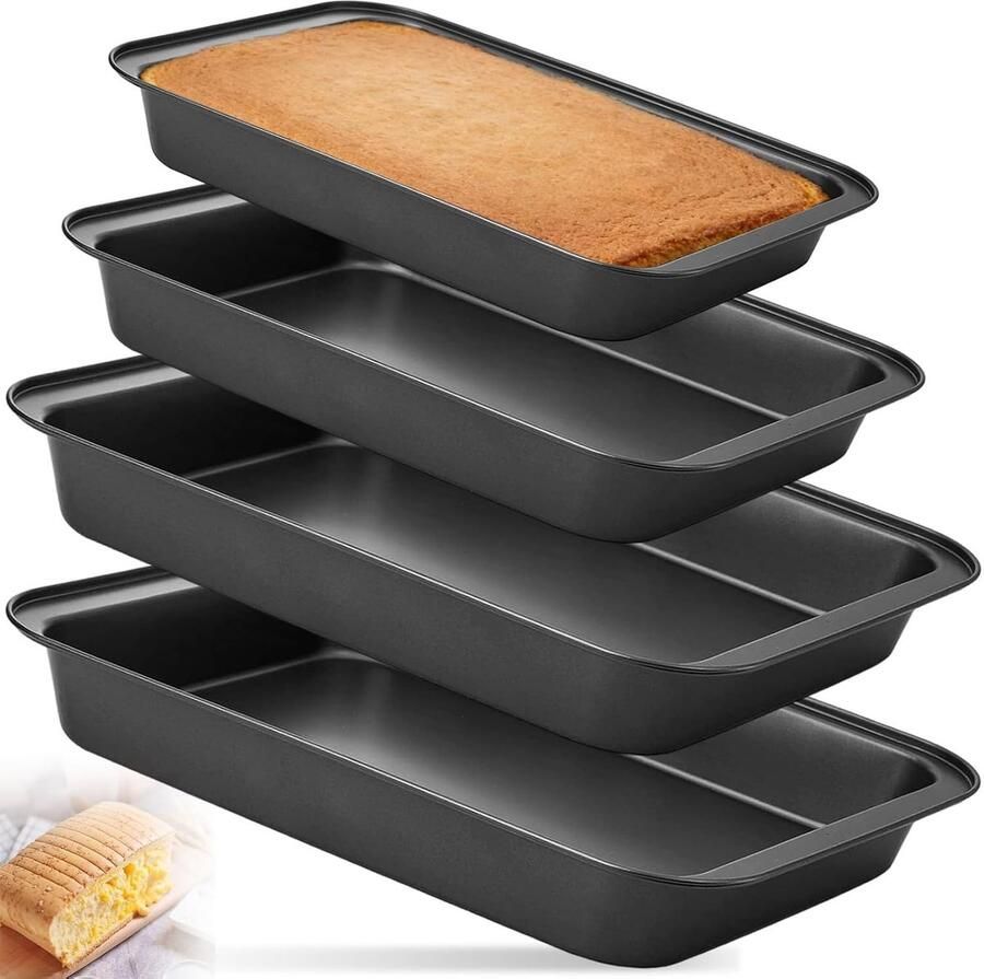 Set van 4 anti-aanbak bakplaten voor oven zware koolstofstalen braadblikken voor gebak cake en kip PFOA-vrij en ideaal voor bakken