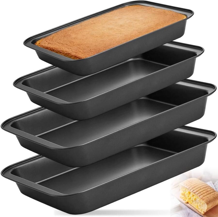 Set van 4 anti-aanbak bakplaten voor oven zware koolstofstalen ovenschaal ideaal voor bakken van gebak cake en kip