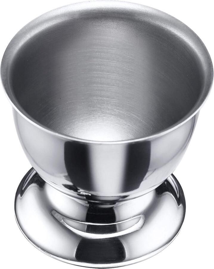 Set van 4 eierdopjes met voet stapelbaar ø 5 cm roestvrij staal zilver 20742260