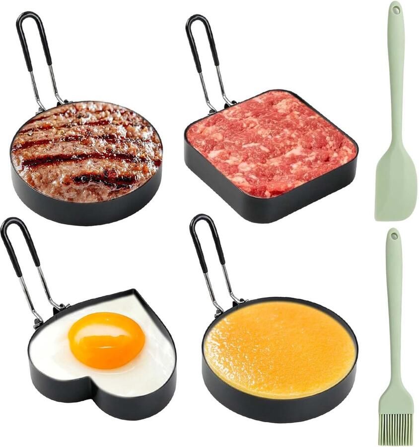 Set van 4 eiervormen roestvrij staal 9 cm