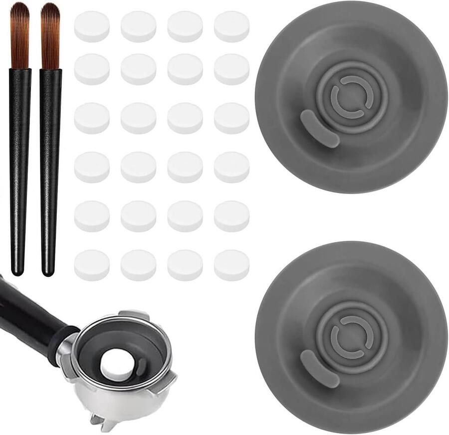 Set van 4 Espresso Reinigingsschijven met 24 Thee- en Koffievlekken Geschikt voor 54mm Backflush en Onderhoud