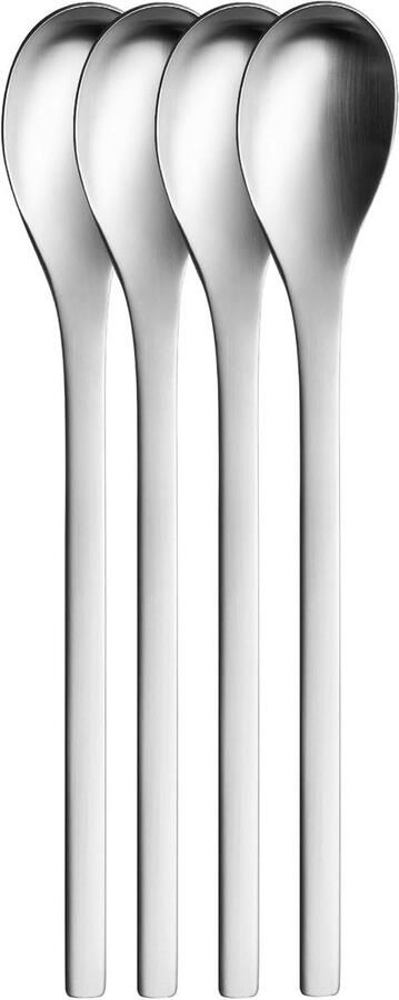 Set van 4 Extra Lange Latte Macchiato Lepels Roestvrij Staal 18 10 Mat