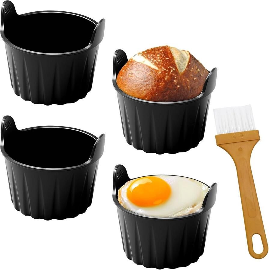 Set van 4 Herbruikbare Siliconen Vormen voor Heteluchtfriteuse en Oven