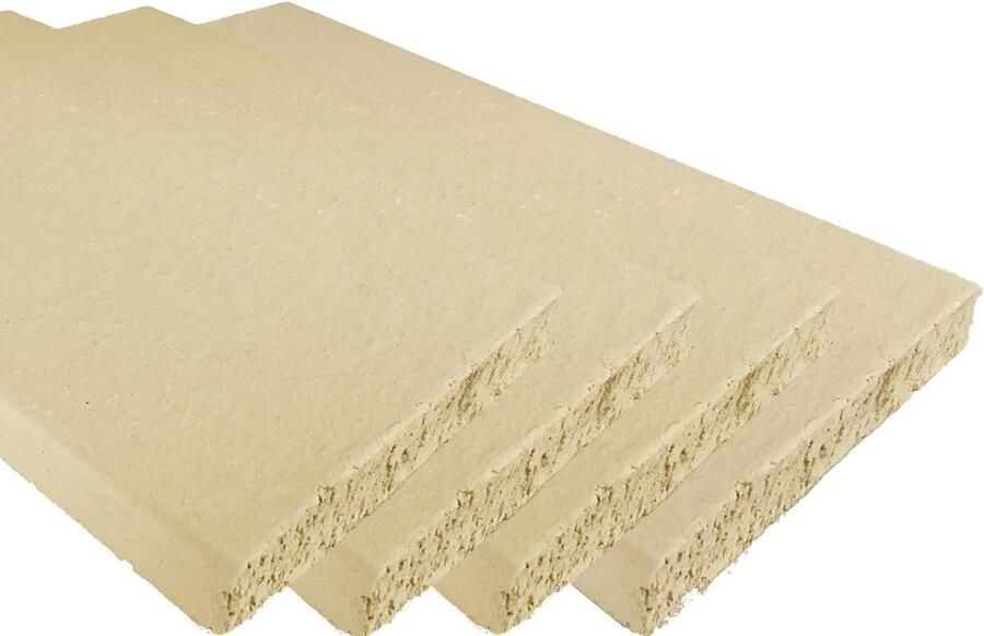 Set van 4 Hittebestendige Schamotte Platen 50x20x3 cm voor Oven en Openhaard