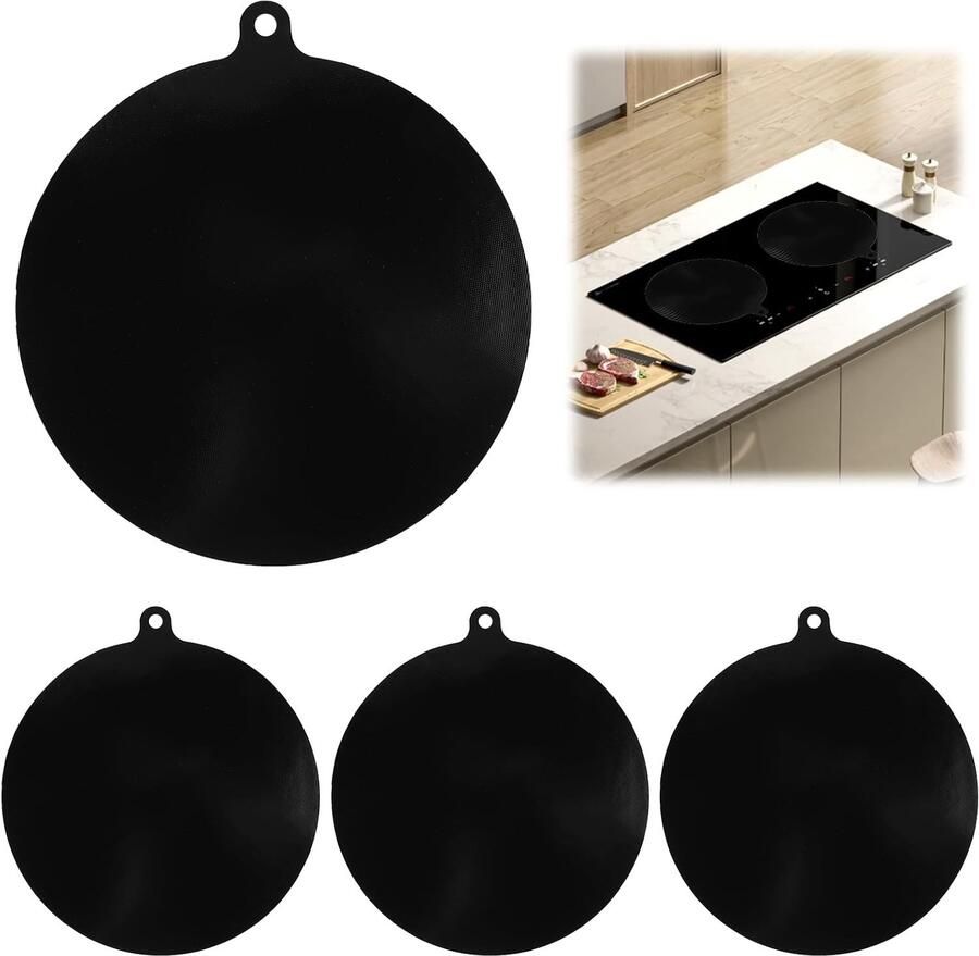 Set van 4 Inductiekookplaat Beschermmatten van 22 cm Bescherming Onderhoud en Duurzaamheid