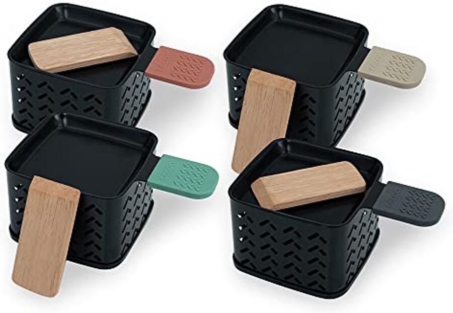 Set van 4 kaarswissers voor raclette Smelt kaas in 2 minuten Compact en stroomloos