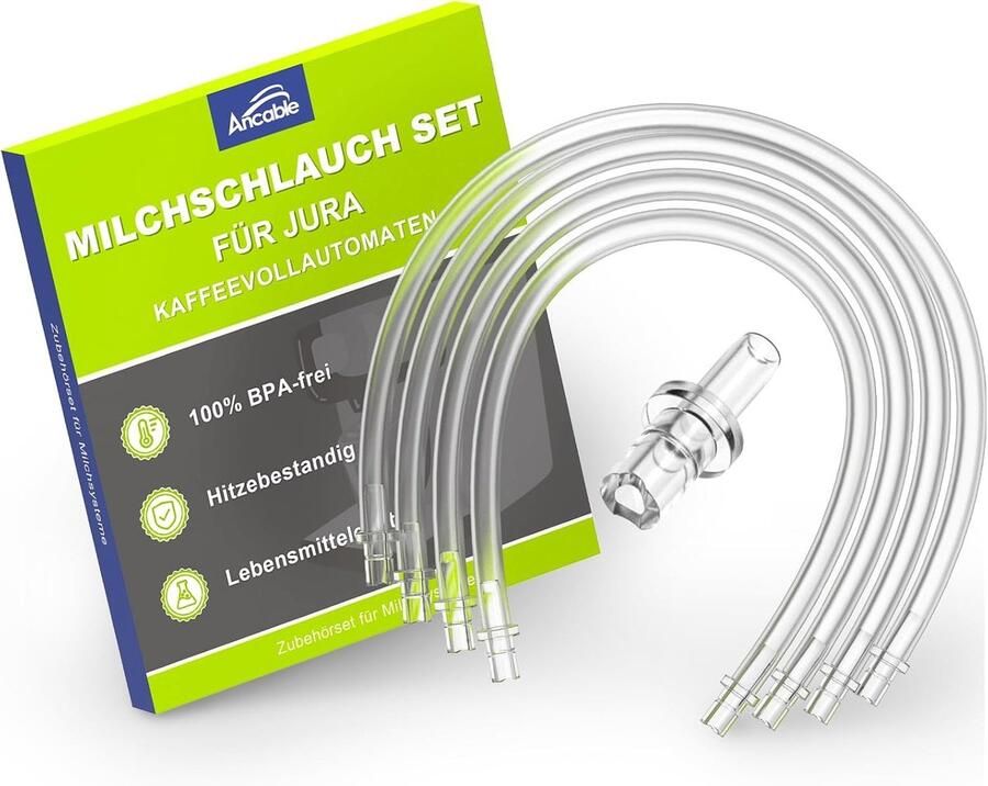 Set van 4 Melkslangen (38 cm) en 8 Aansluitnippels voor Jura Koffiemachines Compatibel met Impressa en Giga Series Perfect voor Koffieliefhebbers