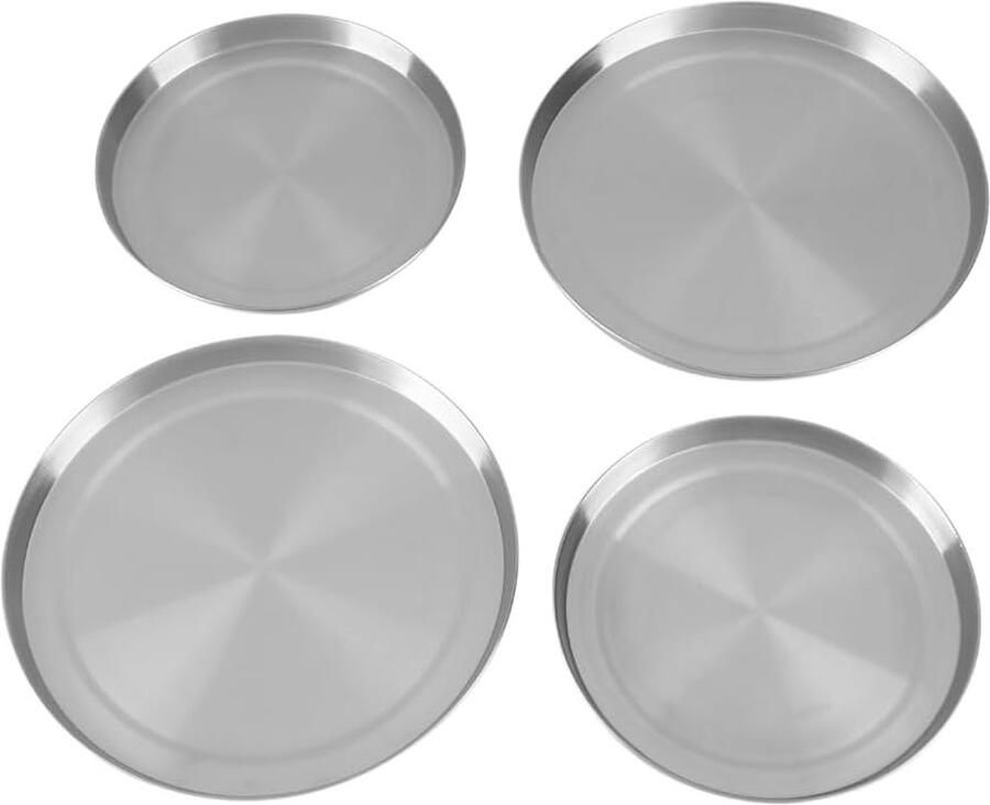 Set van 4 RVS kookplaat brander afdekkingen bescherming voor elektrische kookplaten eenvoudig schoon te maken 21cm en 17cm
