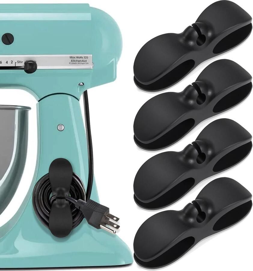 Set van 4 snoerorganizers voor keukenapparaten snoerhaspel voor huishoudelijke apparaten snelkookpan mixer koffiezetapparaat airfryer