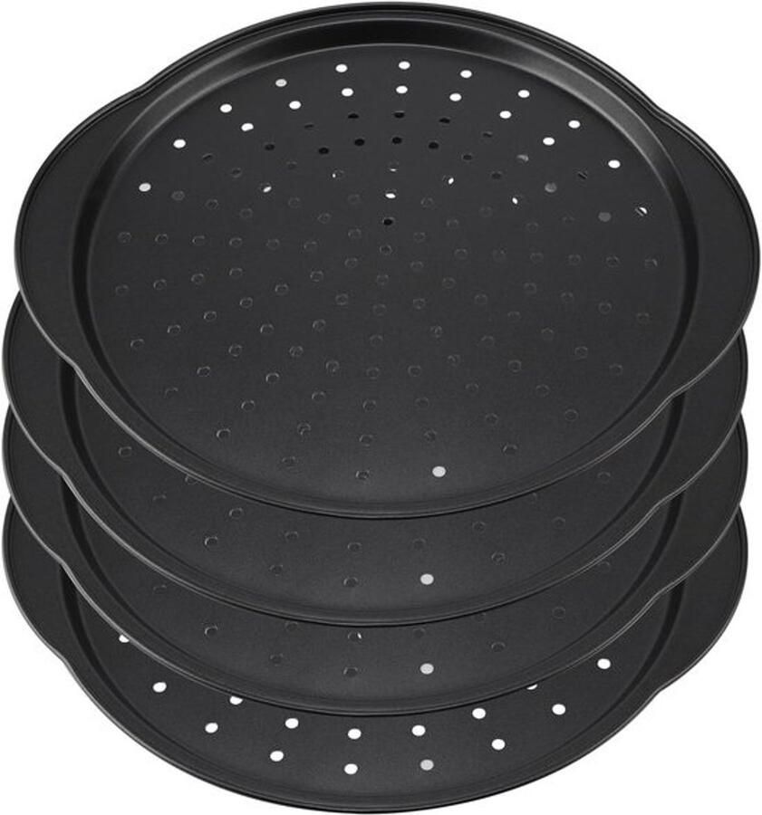 Set van 4 pizzaschalen 30 cm Antiaanbakpannen met gaten