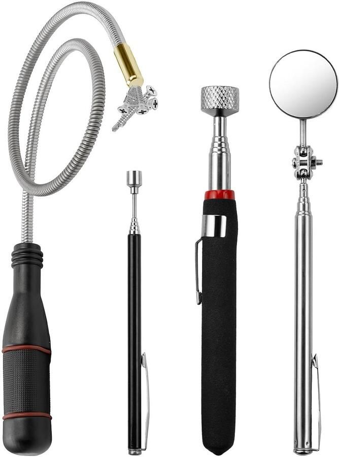Set van 4 telescopische magneetstaven 50 65 cm extra sterke magneet met een capaciteit van 0 7 4 5 kg voor het herstellen van kleine onderdelen schroeven en moeren