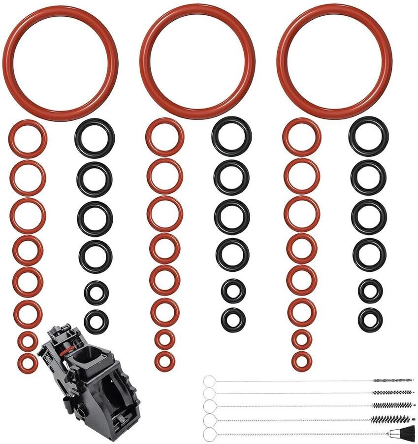 Set van 45 Siliconen O-Ringen voor Koffiemachines Onderhoudsset met Schoonmaakborstels voor Koffiegroep en Stoomklep Reserveonderdelen en Accessoires