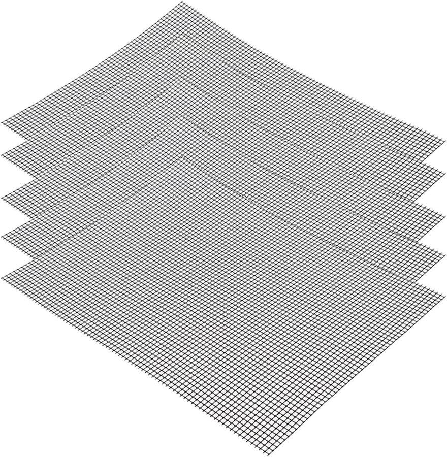Set van 5 Herbruikbare BBQ Grillmatten Anti-Aanbak (42x36 cm) voor Gas Houtskool en Elektrische Grill