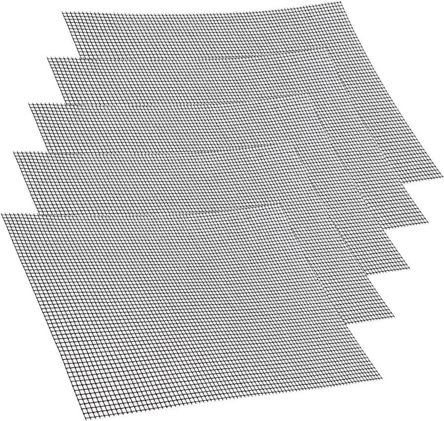 Set van 5 Herbruikbare Grillmatten Antiaanbak 42 x 36 cm Perfect voor BBQ Gas- en Houtskoolgrills Oven en Airfryer - Foto 1