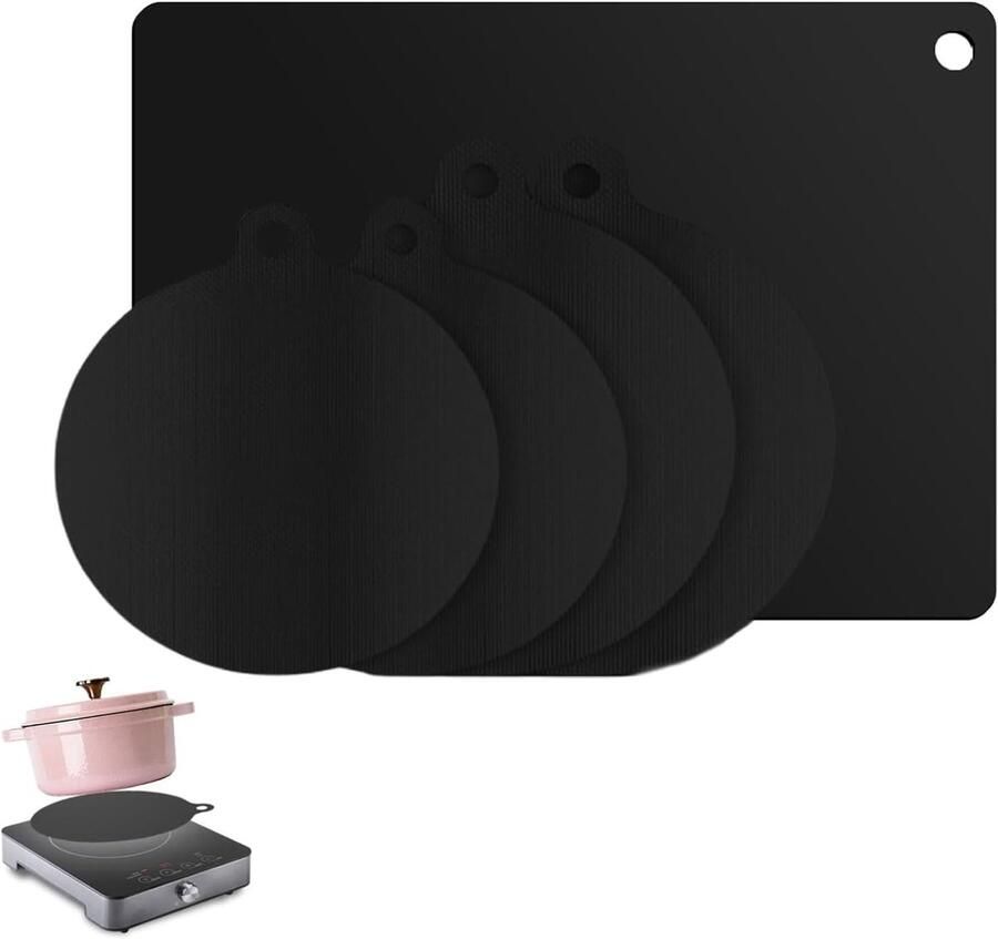Set van 5 inductiebeschermingsmatten van silicone 0.7 mm dik ideaal voor inductiekookplaten bescherming tegen krassen en vlekken - Foto 1