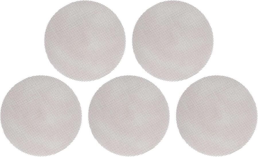 Set van 5 ronde BBQ grillmatten van 36 cm hittebestendig en herbruikbaar ideaal voor barbecue pizza en buitenkoken