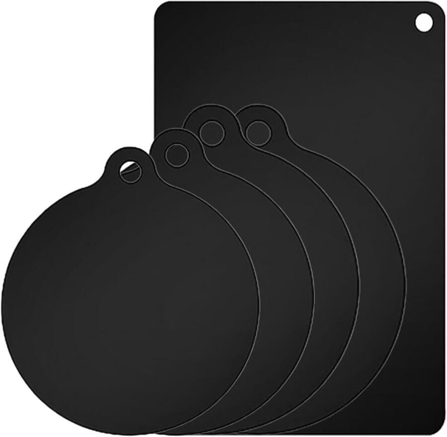 Set van 5 Silicone Matjes voor Inductie Kookplaat Hittebestendig Zwarte Beschermer