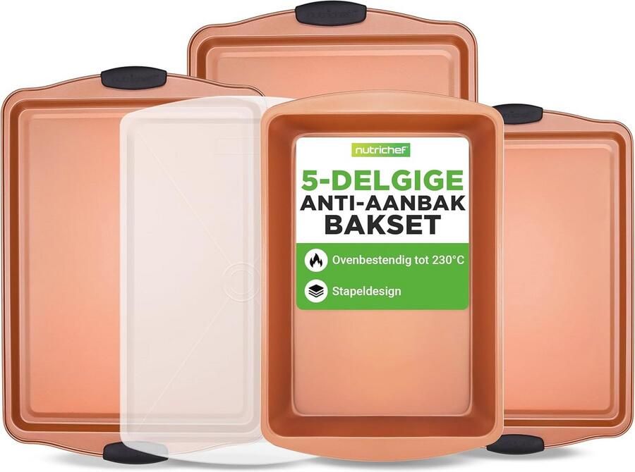 Set van 5 Stapelbare Bakplaten voor Koken en Bakken