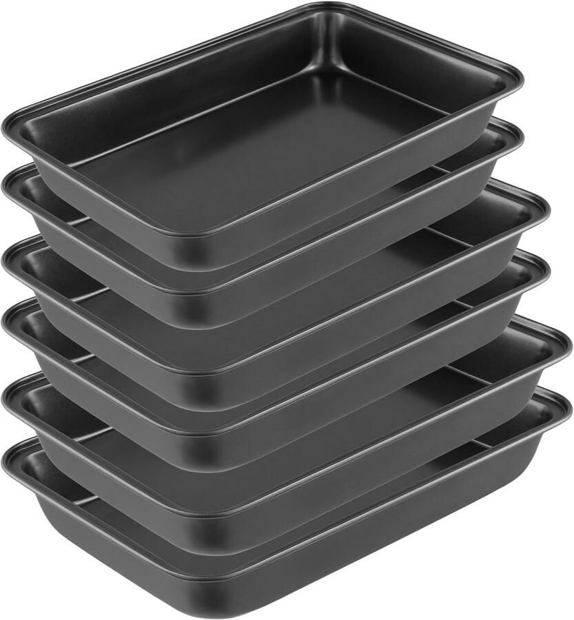 Set van 6 bakplaten met antiaanbaklaag 3 maten voor bakken braden en koken