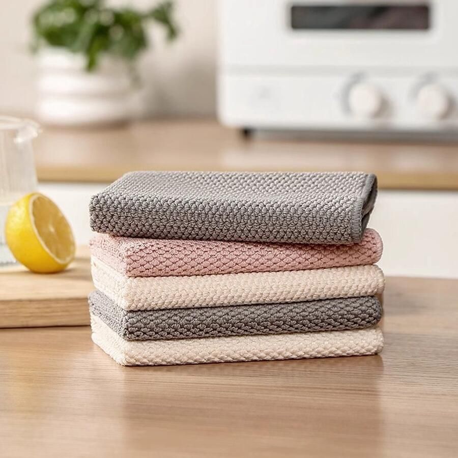 Set van 6 Barista-doeken Microvezeldoek Reinigingsaccessoires voor koffiemachines Geschikt voor espressomachines vaporizers en aanrechtbladen 30*30 cm Wit + Grijs + Rood