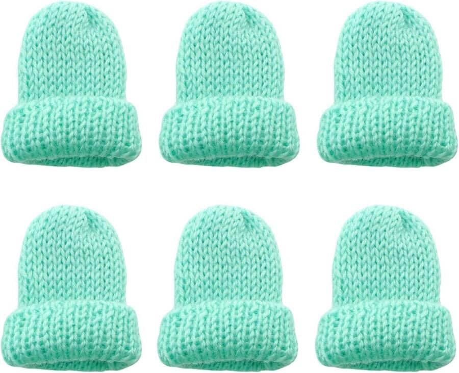 Set van 6 eierwarmer-strickmutsen eierwarmers van gebreid materiaal gebreide eierwarmermutsen voor ontbijteieren mini-mutsen voor knutselwerk cadeauidee voor verjaardag verhuizing nieuwe