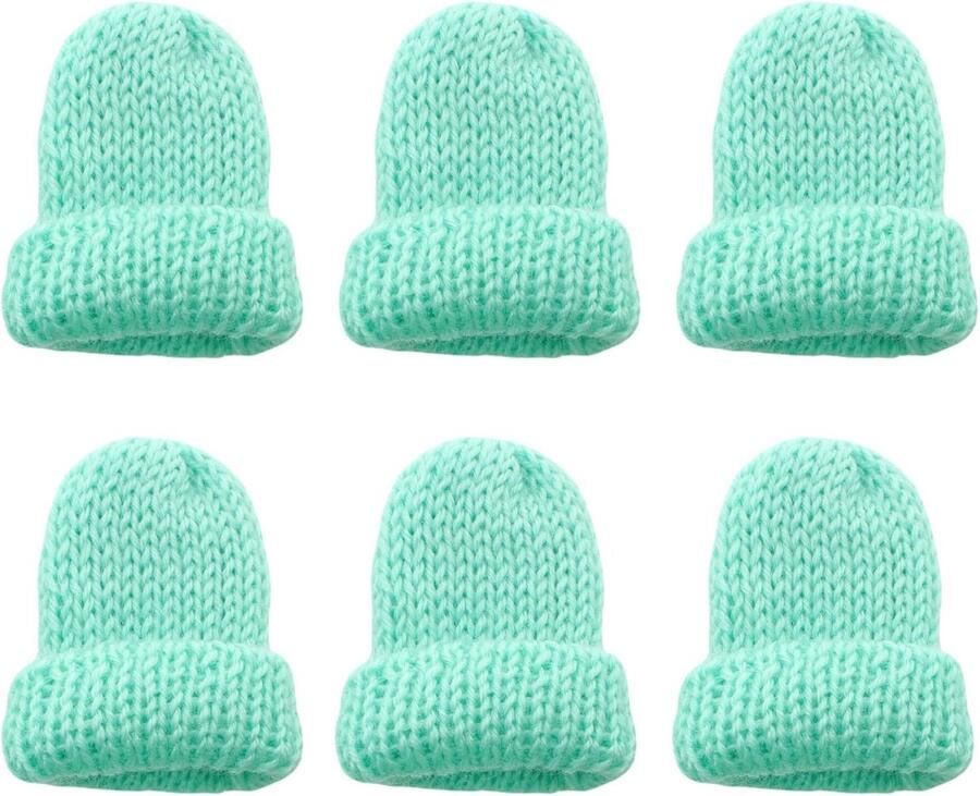 Set van 6 gebreide eierwarmers voor een gezellig ontbijt